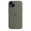 Cover Apple iPhone 14 Plus custodia in silicone compatibile MagSafe Oliv