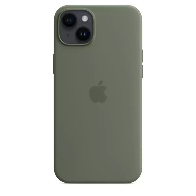 Cover Apple iPhone 14 Plus custodia in silicone compatibile MagSafe Oliv