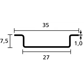 Accessorio per canaline portacavi HellermannTyton 181-47061 — distanziale in acciaio 35 mm x 7,5 mm