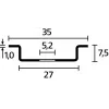 Accessorio per canaline portacavi HellermannTyton 181-47061 — distanziale in acciaio 35 mm x 7,5 mm