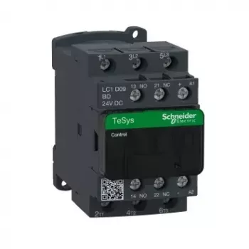 Contattore Schneider Electric LC1D09BD – alimentazione AC, IP20, 3 poli, 9A, verde/grigio