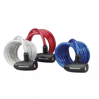 Lucchetto a cavo MASTER LOCK 1,8 m 8 mm con chiave, colori assortiti