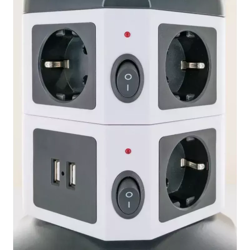 Prolunga elettrica Schwaiger STDT2718 1,8 m 7 prese AC per interni nero bianco