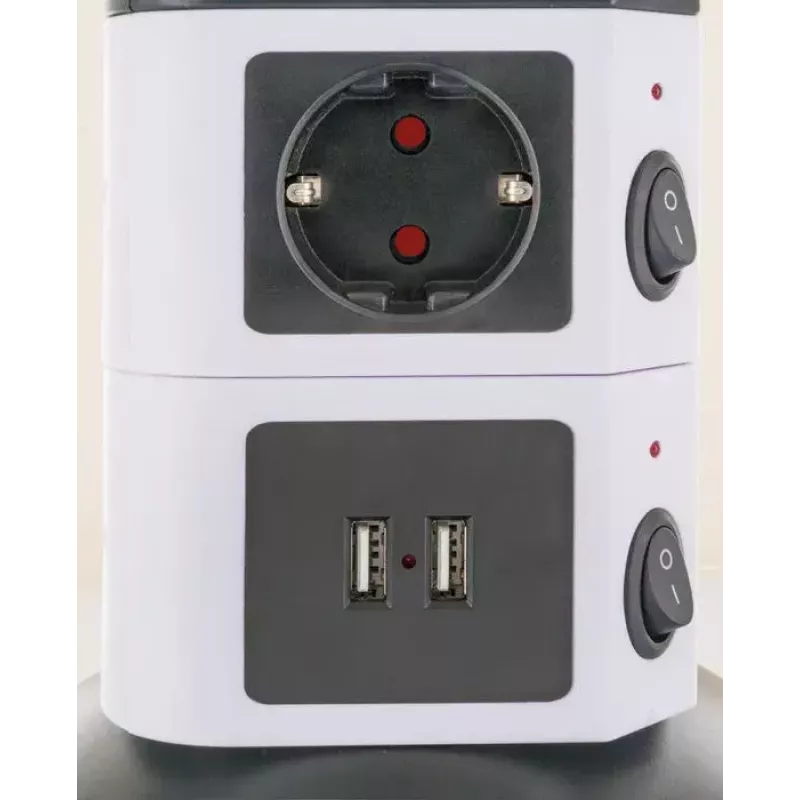 Prolunga elettrica Schwaiger STDT2718 1,8 m 7 prese AC per interni nero bianco