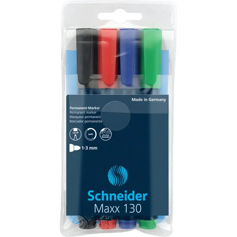 Schneider Maxx 130 pennarello permanente, 1-3 mm, colori assortiti