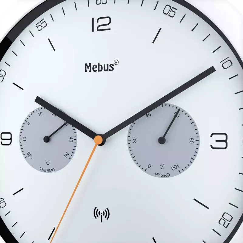 Orologio da parete/da tavolo Mebus 52826 rotondo nero grigio bianco