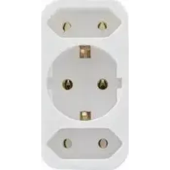Adattatore elettrico REV 2 vie con contatto di terra, bianco, modello 0512735777 WS