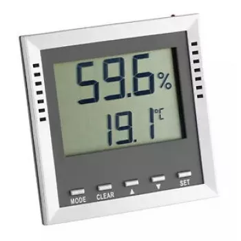 Igrometro elettronico per interni TFA-Dostmann 30.5010 display digitale grigio argento