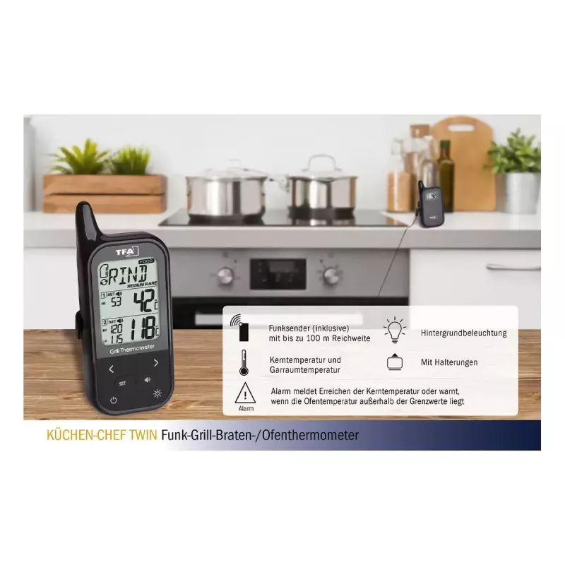 Termometro alimentare TFA-Dostmann KÜCHEN-CHEF TWIN 0 - 300 °C digitale