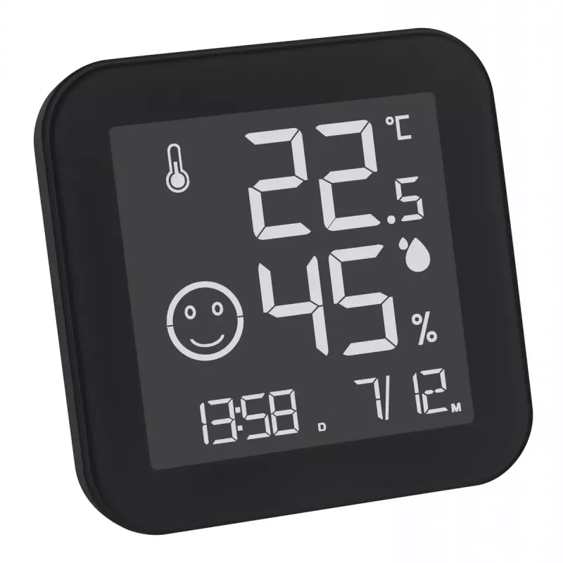Termometro elettronico ambientale TFA-Dostmann 30.5054.01 per interni digitale nero bianco