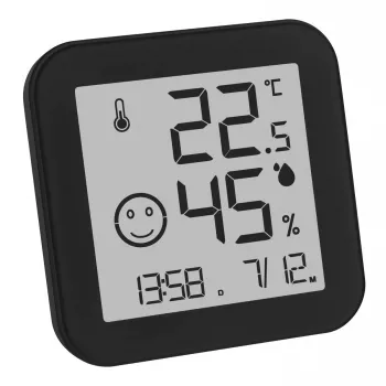 Termometro elettronico ambientale TFA-Dostmann 30.5054.01 per interni digitale nero bianco