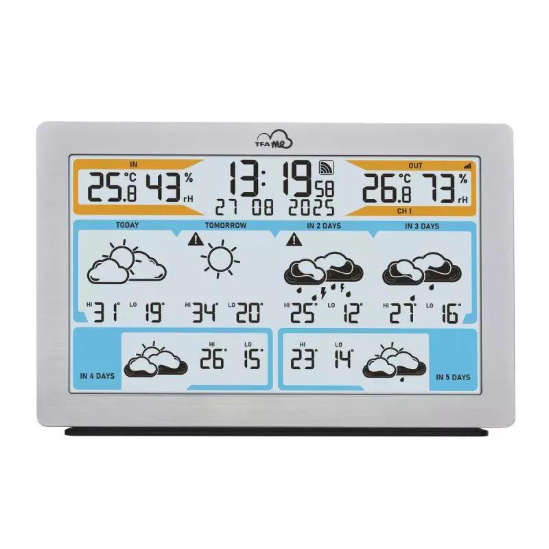 TFA-Dostmann TFA.me Silver LCD a batteria WLAN anemometro igrometro termometro