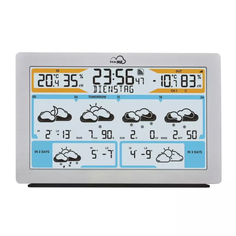 TFA-Dostmann TFA.me Silver LCD a batteria WLAN anemometro igrometro termometro