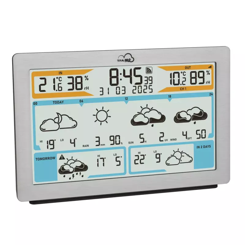 TFA-Dostmann TFA.me Silver LCD a batteria WLAN anemometro igrometro termometro