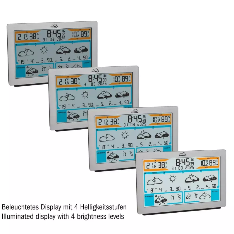 TFA-Dostmann TFA.me Silver LCD a batteria WLAN anemometro igrometro termometro
