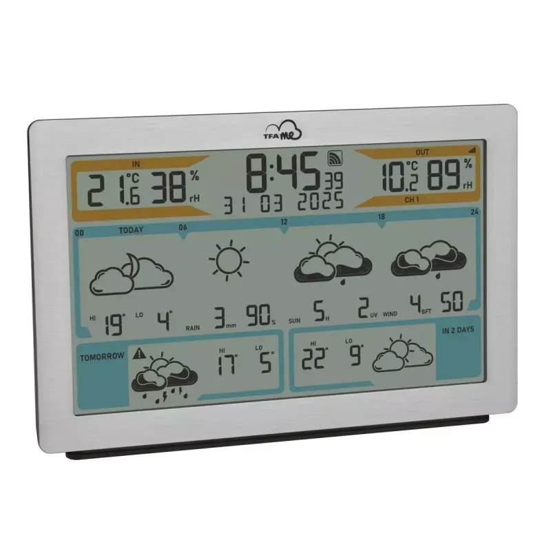 TFA-Dostmann TFA.me Silver LCD a batteria WLAN anemometro igrometro termometro