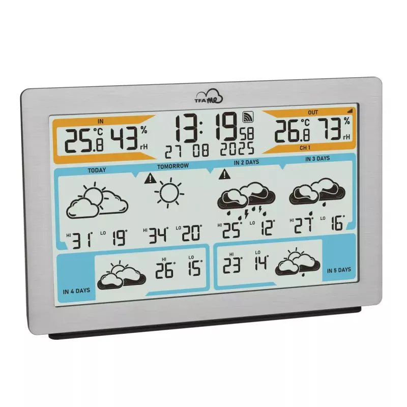 TFA-Dostmann TFA.me Silver LCD a batteria WLAN anemometro igrometro termometro