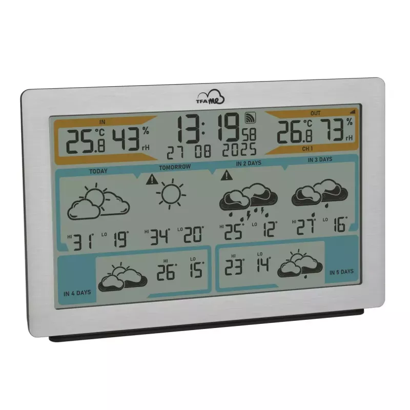 TFA-Dostmann TFA.me Silver LCD a batteria WLAN anemometro igrometro termometro