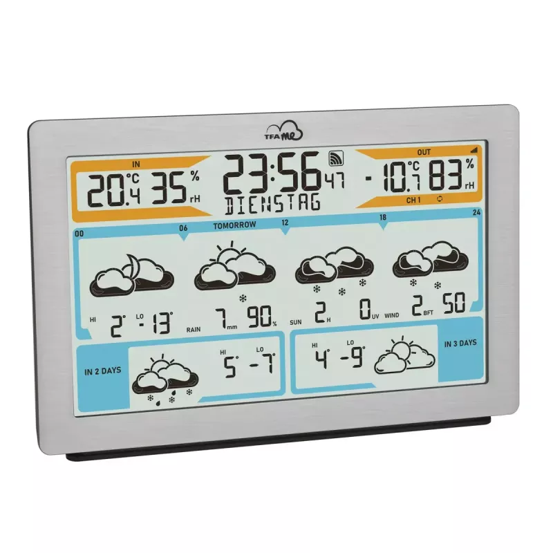 TFA-Dostmann TFA.me Silver LCD a batteria WLAN anemometro igrometro termometro