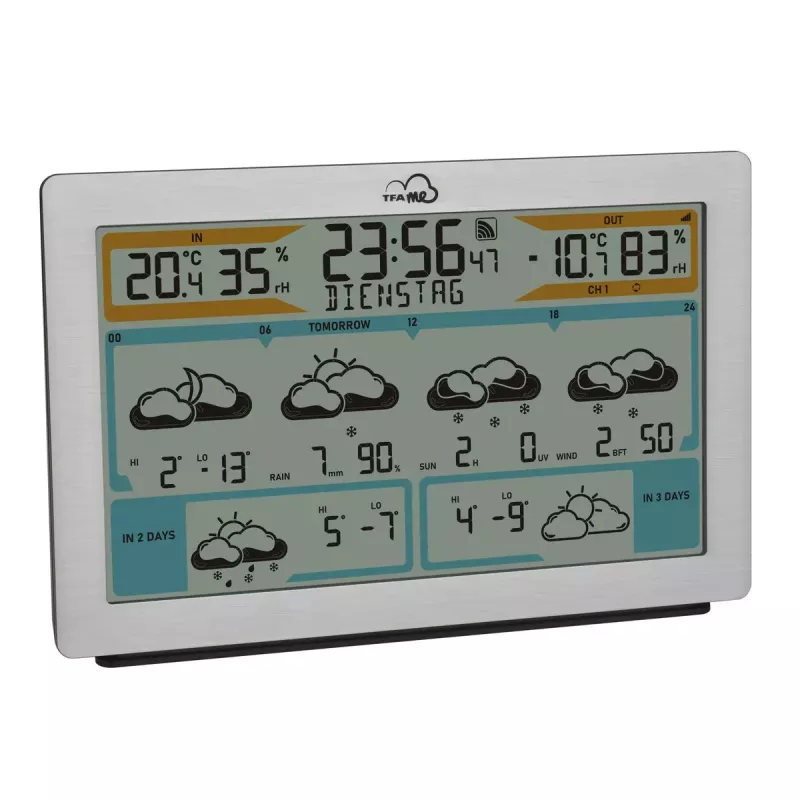 TFA-Dostmann TFA.me Silver LCD a batteria WLAN anemometro igrometro termometro