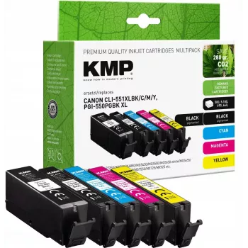 Multipack cartucce d'inchiostro KMP compatibili con Canon PGI-550/CLI-551 XL – set multipack