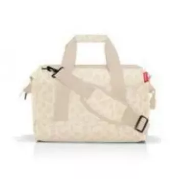 Borsa a mano Reisenthel allrounder M – poliestere medium 18 L, 400×240 mm, beige con tracolla marrone