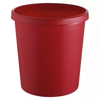 Cestino portarifiuti rotondo in plastica rosso Helit H6105825