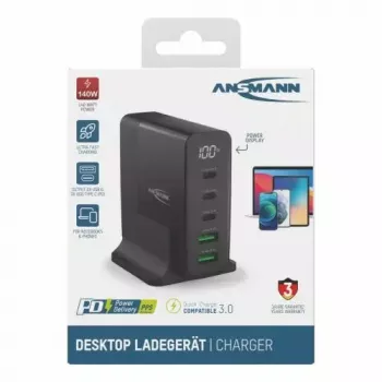 Caricabatterie da interno Ansmann DC5140PD universale nero ricarica rapida USB
