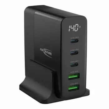 Caricabatterie da interno Ansmann DC5140PD universale nero ricarica rapida USB