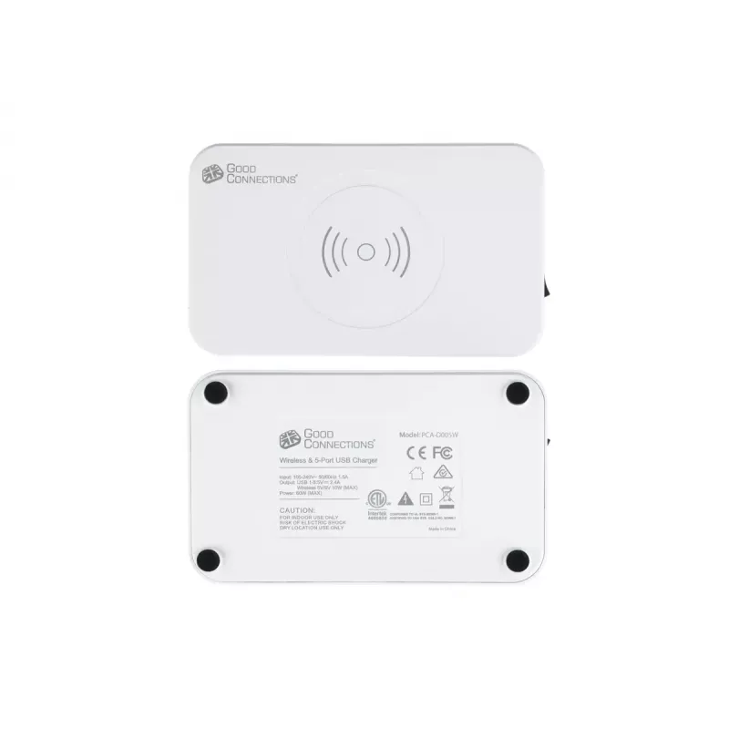 Caricabatterie mobile Alcasa PCA-D005W universale bianco AC senza fili ricarica rapida