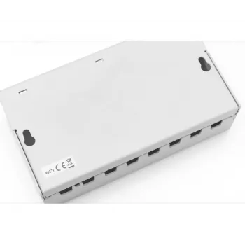 Patch panel DIGITUS desktop modulare vuoto, schermato, 8 porte, acciaio, grigio, montaggio a parete