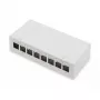 Patch panel DIGITUS desktop modulare vuoto, schermato, 8 porte, acciaio, grigio, montaggio a parete