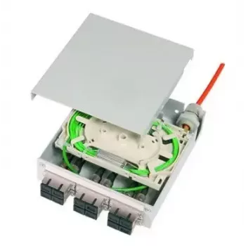 Telegärtner STX H82050K0005 scatola di distribuzione in fibra ottica per guida DIN, 12x LC MM, grigio chiaro RAL 7035
