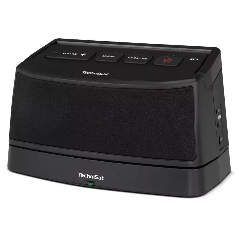 Diffusore stereo portatile TECHNISAT ISIBOX 1 — 4 W RMS, con filo e wireless, batteria ricaricabile integrata, USB-C, nero