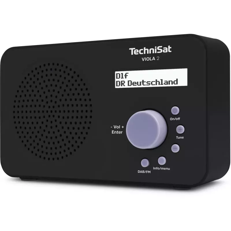Radio portatile TECHNISAT VIOLA 2 – DAB+ e FM, display LCD, 1 W, jack 3,5 mm, nero