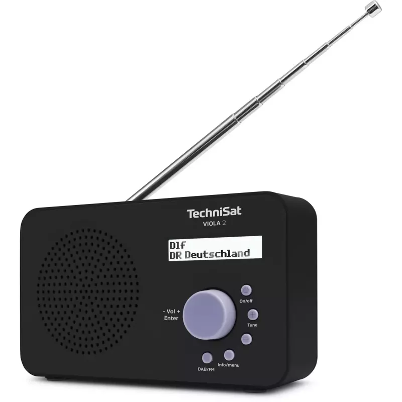 Radio portatile TECHNISAT VIOLA 2 – DAB+ e FM, display LCD, 1 W, jack 3,5 mm, nero