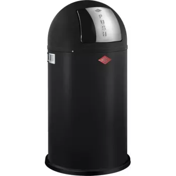 Pattumiera Wesco Pushboy 50 l, nero opaco, coperchio a pressione senza pedale