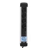 Ciabatta Olympia MS 2500 1,5 m 5 prese AC per interni nero argento