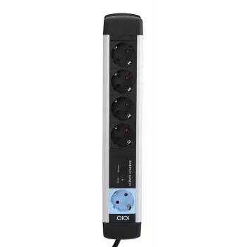 Ciabatta Olympia MS 2500 1,5 m 5 prese AC per interni nero argento