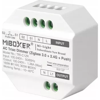 Controller illuminazione LED MiBoxer TRI-C1ZR ZigBee 2,4 GHz — modulo di controllo smart RGB/RGBW