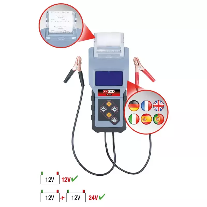 Tester per batterie KS Tools 550.1646 nero blu 1,5 kg
