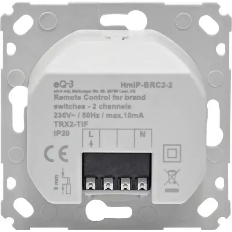 Accessorio elettrico per interruttori eQ-3 Homematic IP 161839A0, bianco, 71×71×37 mm