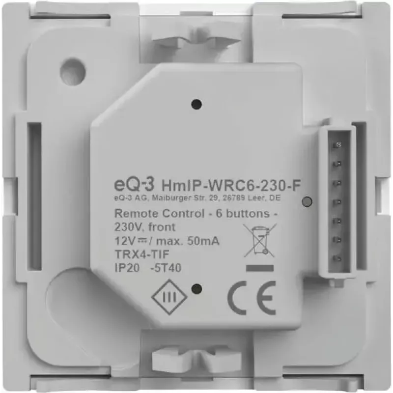 Pannello interruttore a parete eQ-3 Homematic IP interruttore a parete 6 canali plastica bianco