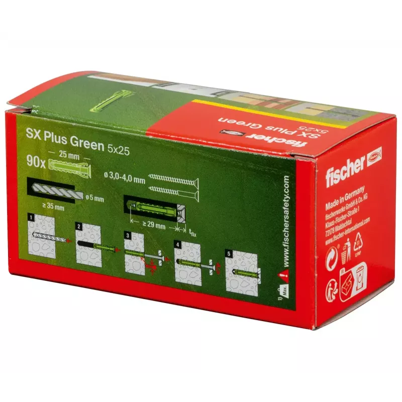Tassello Fischer SX Plus verde 25 mm 90 pezzi