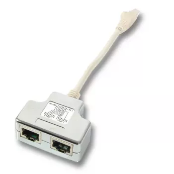 EFB Elektronik K5123.015 Adattatore a T, Cat.5e 10/100BaseT/ISDN, da RJ45 a 2x RJ45, 0,15 m, argento/bianco