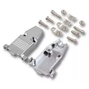 EFB Elektronik E-GP09G Cappuccio D-Sub completamente in metallo con scarico di tensione, 9 pin, argento