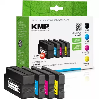 KMP 1747,4005 MultiPack H166VX Cartucce d'inchiostro nero, ciano, magenta, giallo, compatibili con HP 953XL