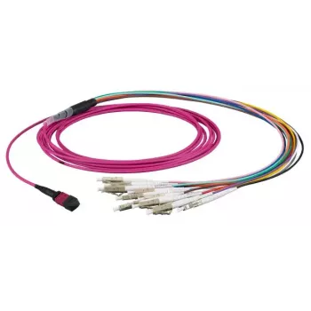EFB Elektronik MTPF12LCOM3-10 Cavo patch in fibra da MTP/F a 12x LC, OM3 50/125 µm, LSZH, 10 m, aqua