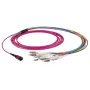 EFB Elektronik MTPF12LCOM3-2 Cavo patch in fibra da MTP/F a 12x LC, OM3 50/125 µm, LSZH, 2 m, aqua