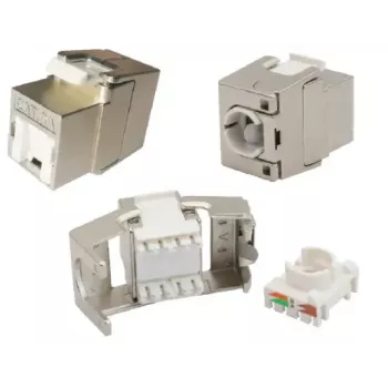 Modulo keystone EFB Elektronik E-20093, design piatto, argento, connettore femmina RJ-45